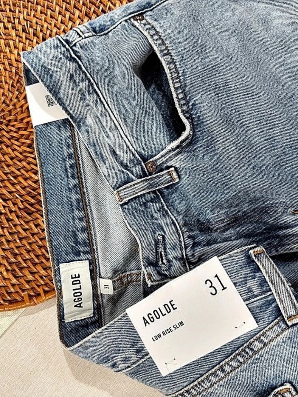 AGOLDE Low Rise Slim Jeans Straight Leg